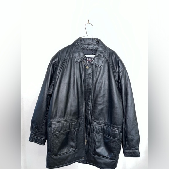 Men's Black Leather Jacket by Thinsulate - Picture 2 of 14